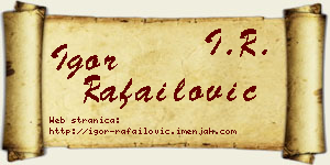 Igor Rafailović vizit kartica